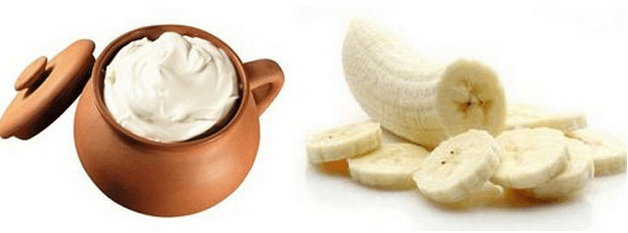 Masque avec de la crème sure et de la banane